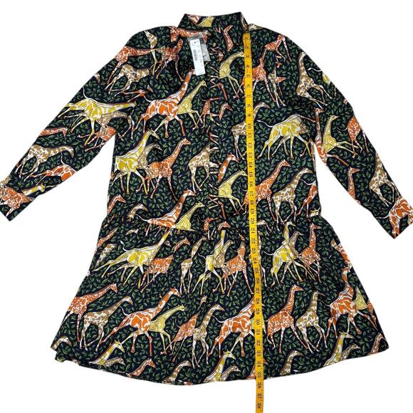 NWT J. Crew Giraffe Shirt Dress Size S Drop Waist Relaxed Fit Lined - Picture 6 of 15